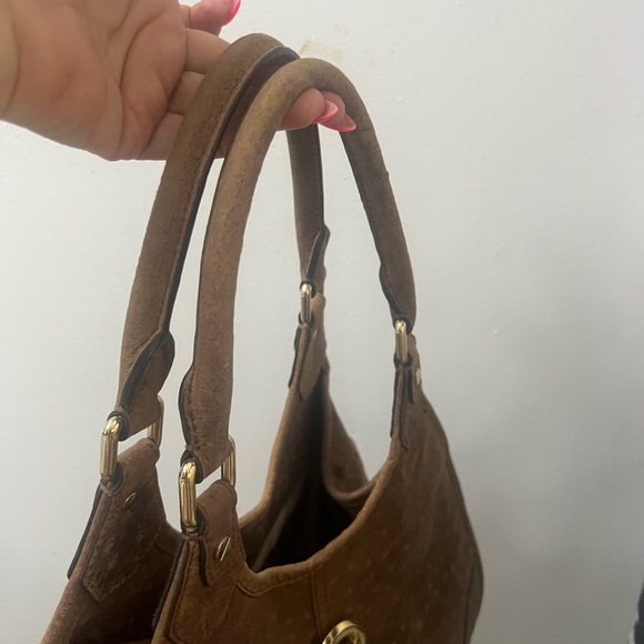 Beautiful ostrich print Michael Kors purse with matching wallet 🤎 - Picture 7 of 8